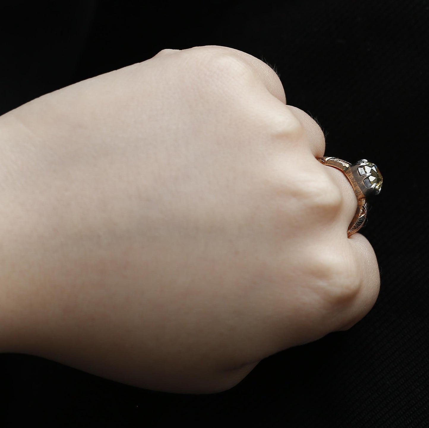 1.71 Carat Georgian Style Old Cushion Cut Diamond Ring