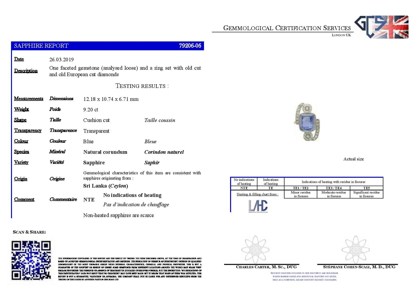 Art Deco 9.20 Carat Unheated Ceylon Sapphire and Diamond Ring