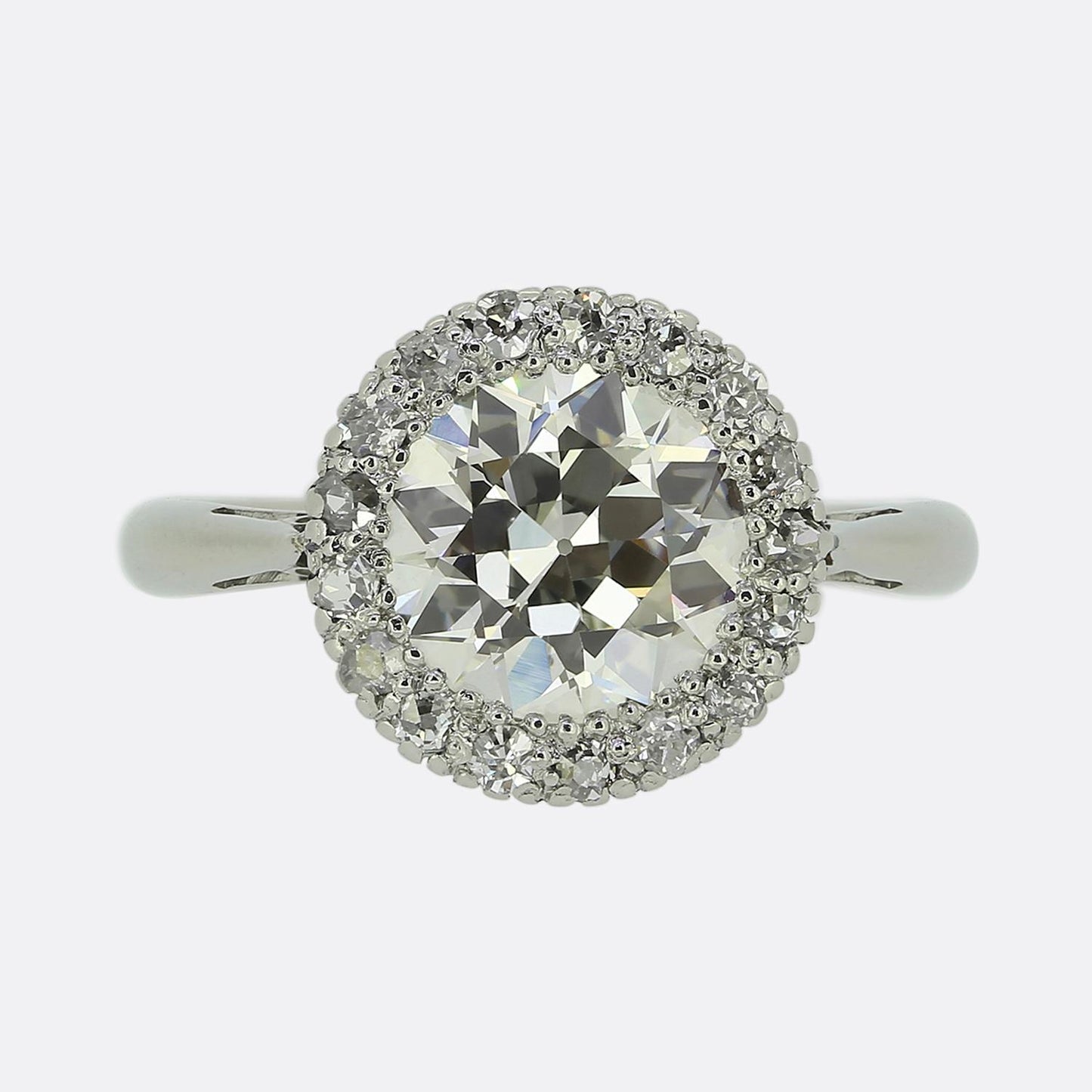 Antique 2.10 Carat Diamond Cluster Ring
