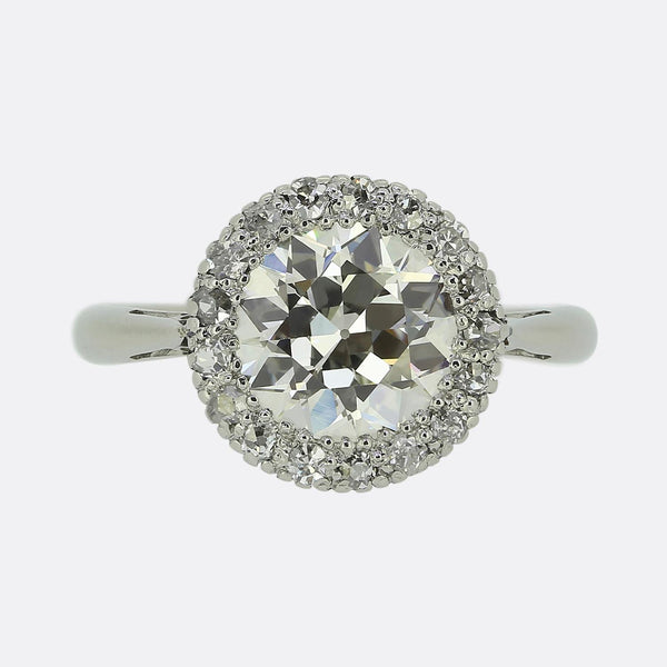 Antique 2.10 Carat Diamond Cluster Ring