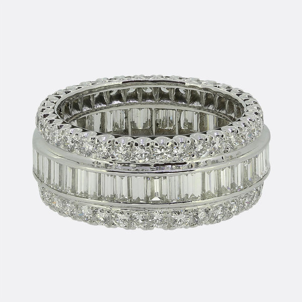 Art Deco Multi Diamond Eternity Ring Size M 1/2 (53)