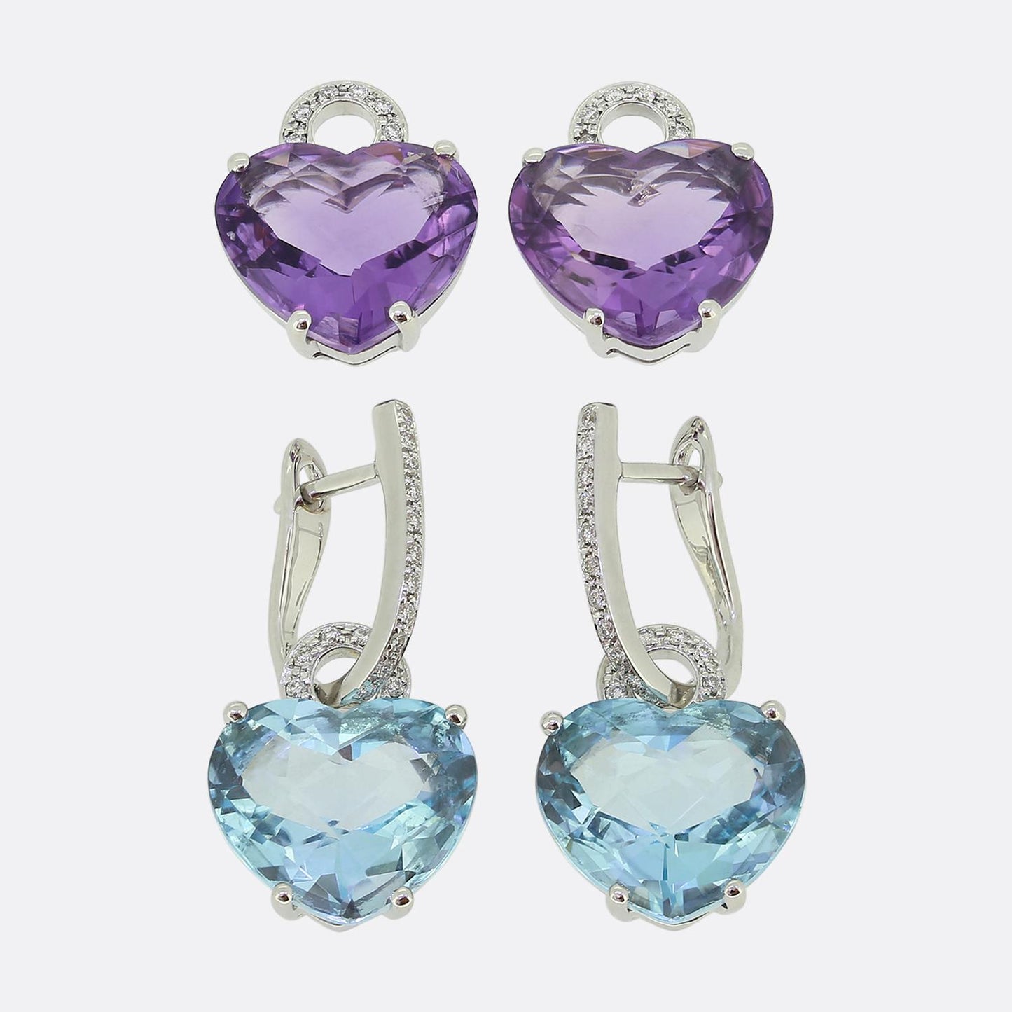 Kiki McDonough Topaz Amethyst and Diamond Detachable Earrings