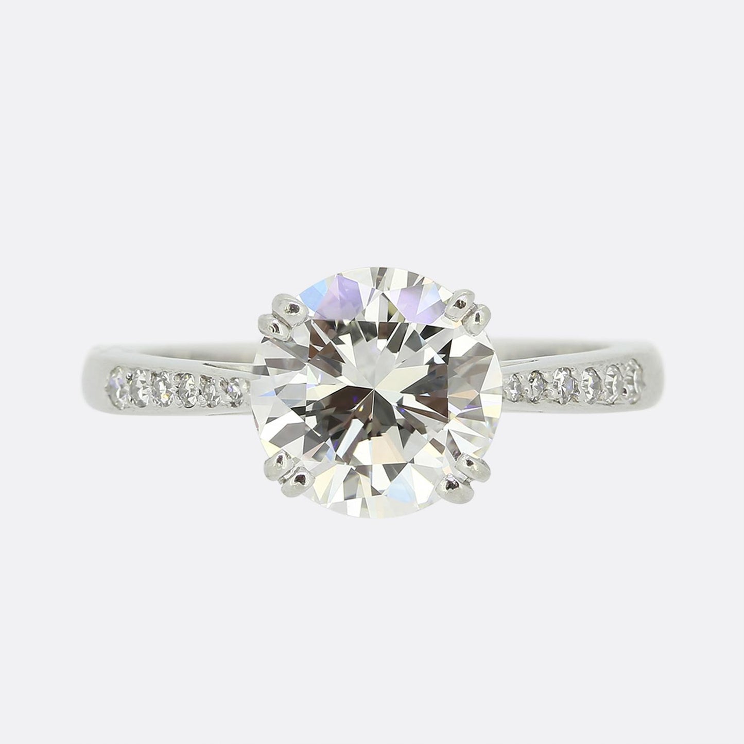 David Morris 2.01 Carat Brilliant Cut Diamond Solitaire Engagement Ring