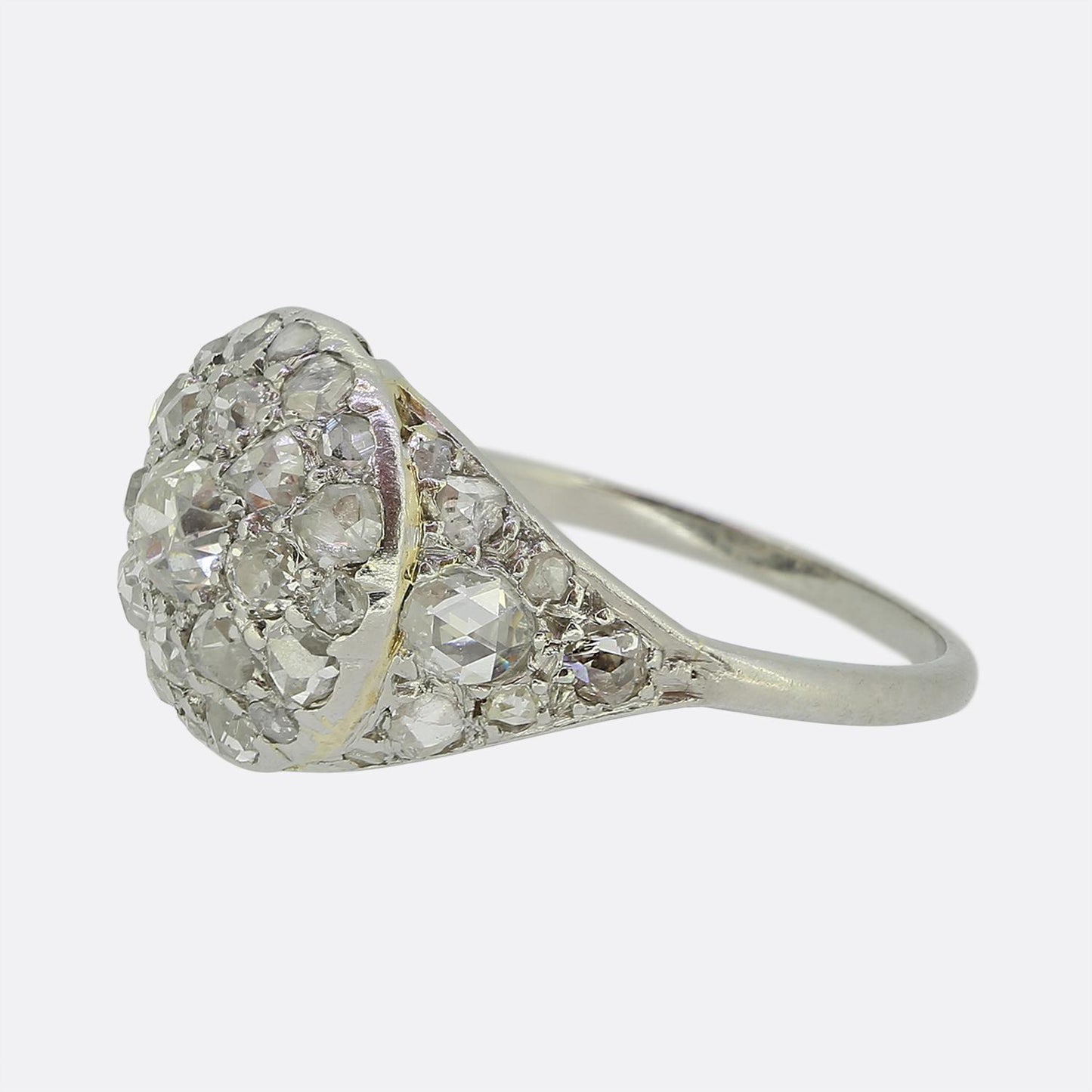 Vintage Old and Rose Cut Diamond Cluster Ring