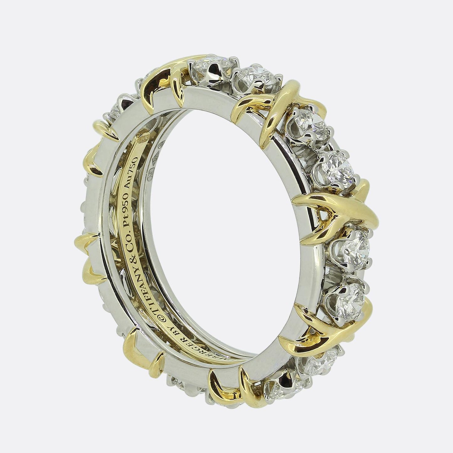 Tiffany & Co. Schlumberger Sixteen-Stone Diamond Ring Size N 1/2 (55)