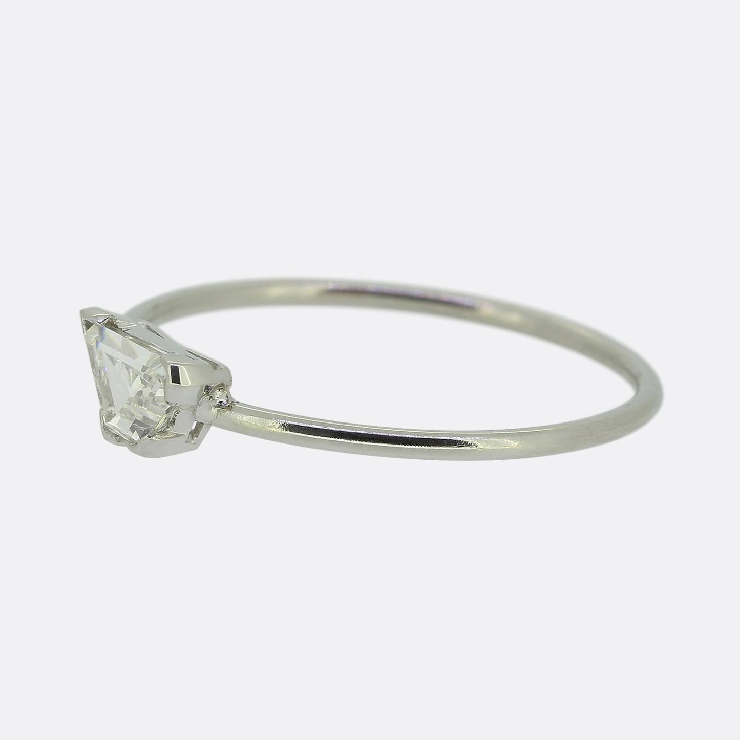 0.65 Carat Trapezoid-Cut Diamond Solitaire Ring