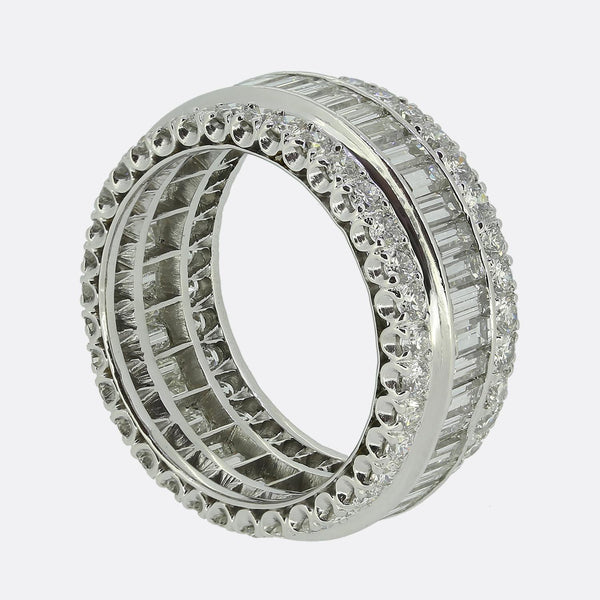Art Deco Multi Diamond Eternity Ring Size M 1/2 (53)