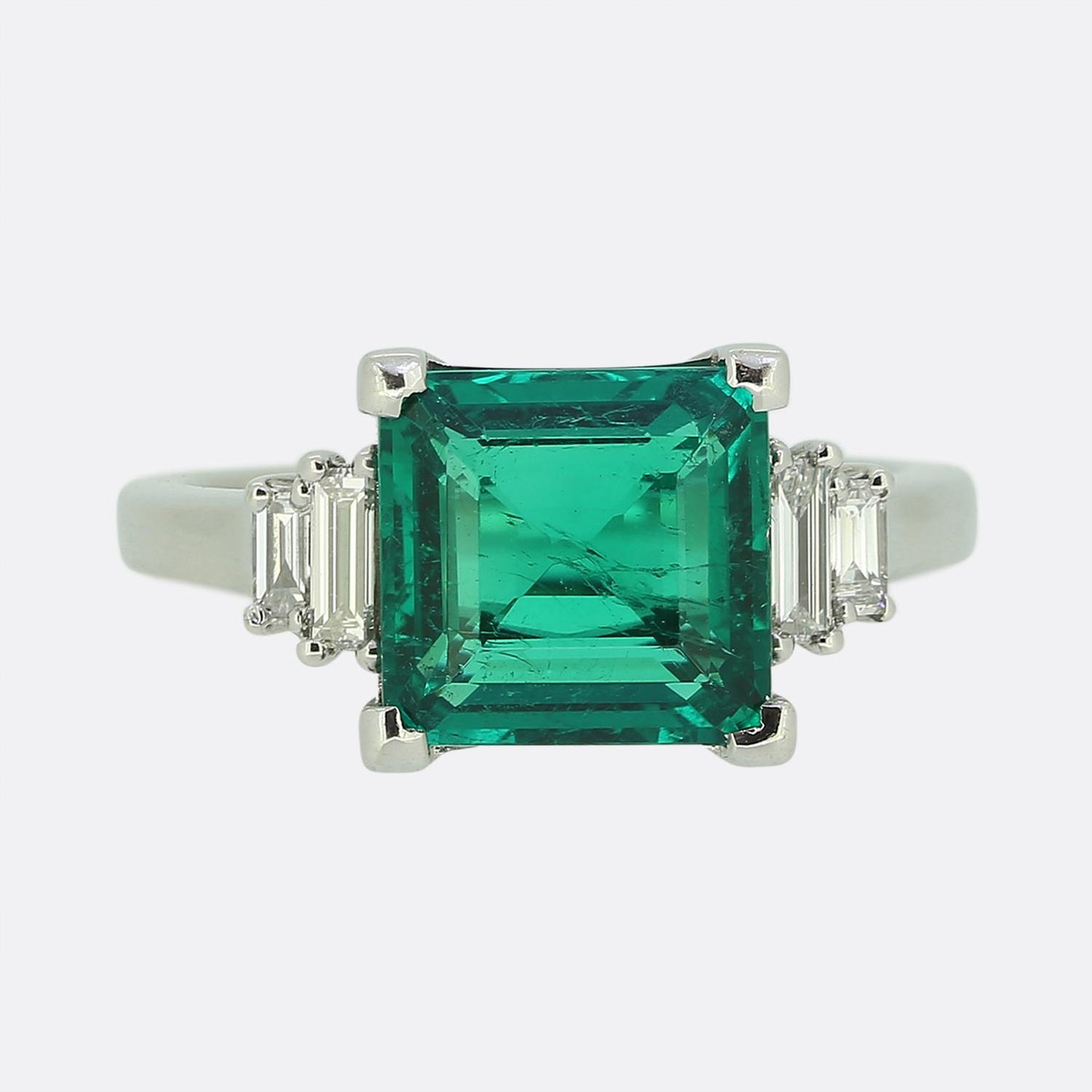 Vintage 2.00 Carat Emerald and Diamond Ring