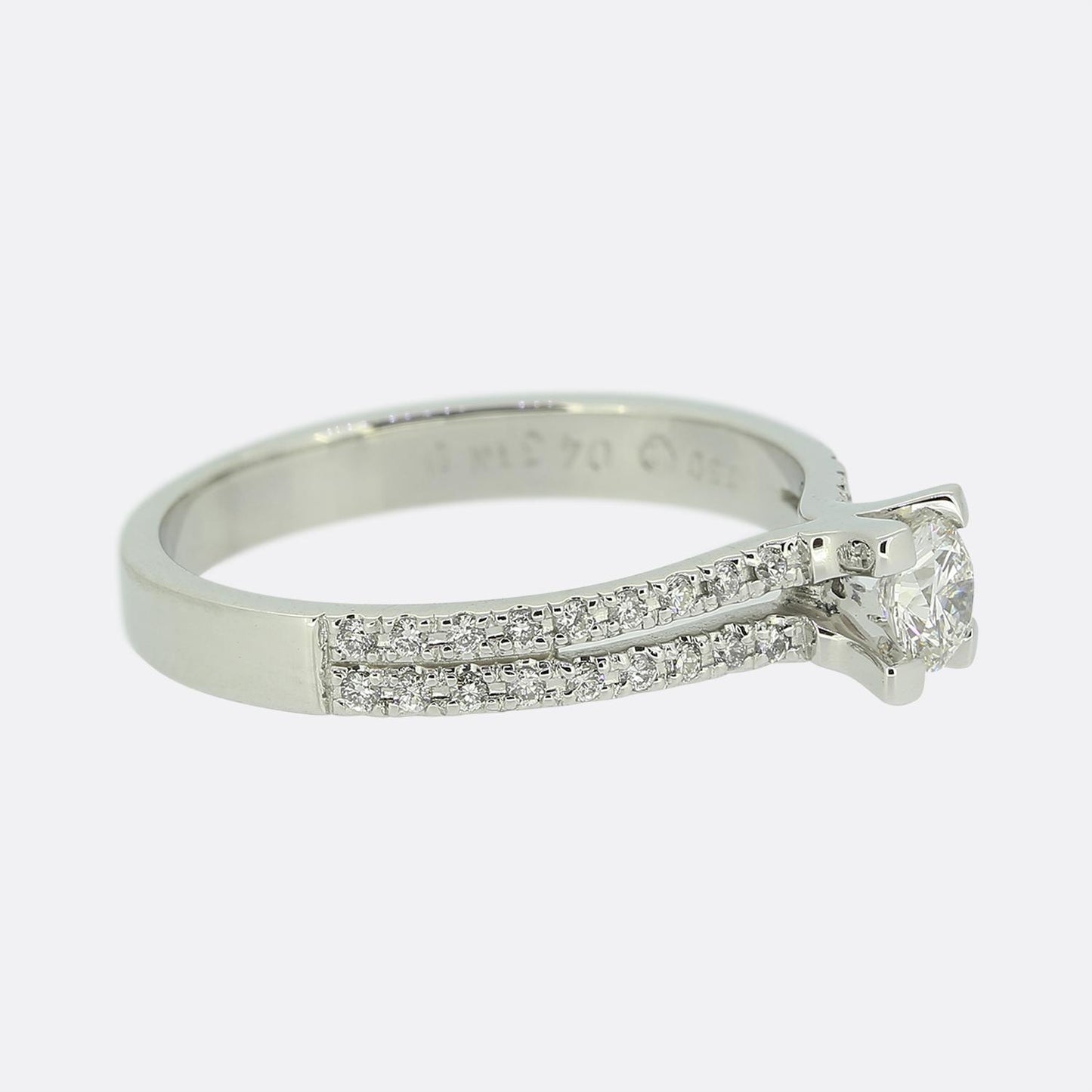 0.22 Carat Round Brilliant Cut Diamond Solitaire Ring
