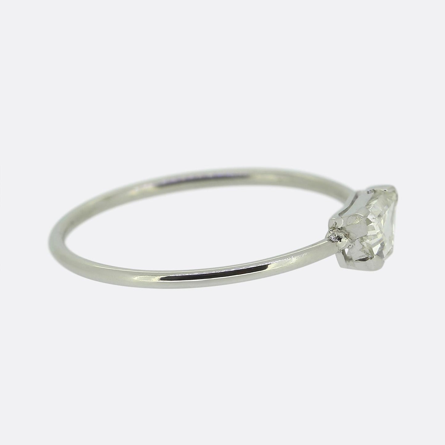 0.65 Carat Trapezoid-Cut Diamond Solitaire Ring