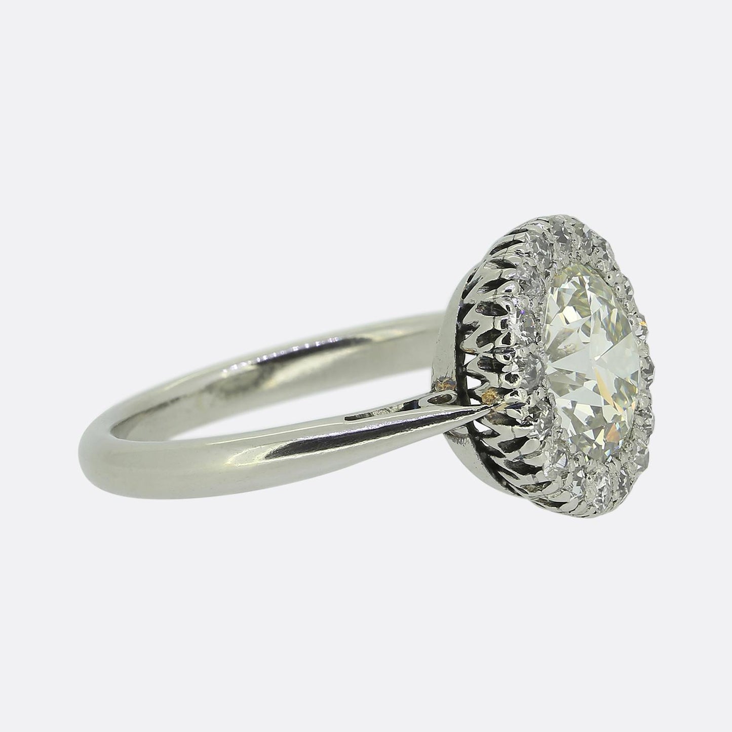 Antique 2.10 Carat Diamond Cluster Ring