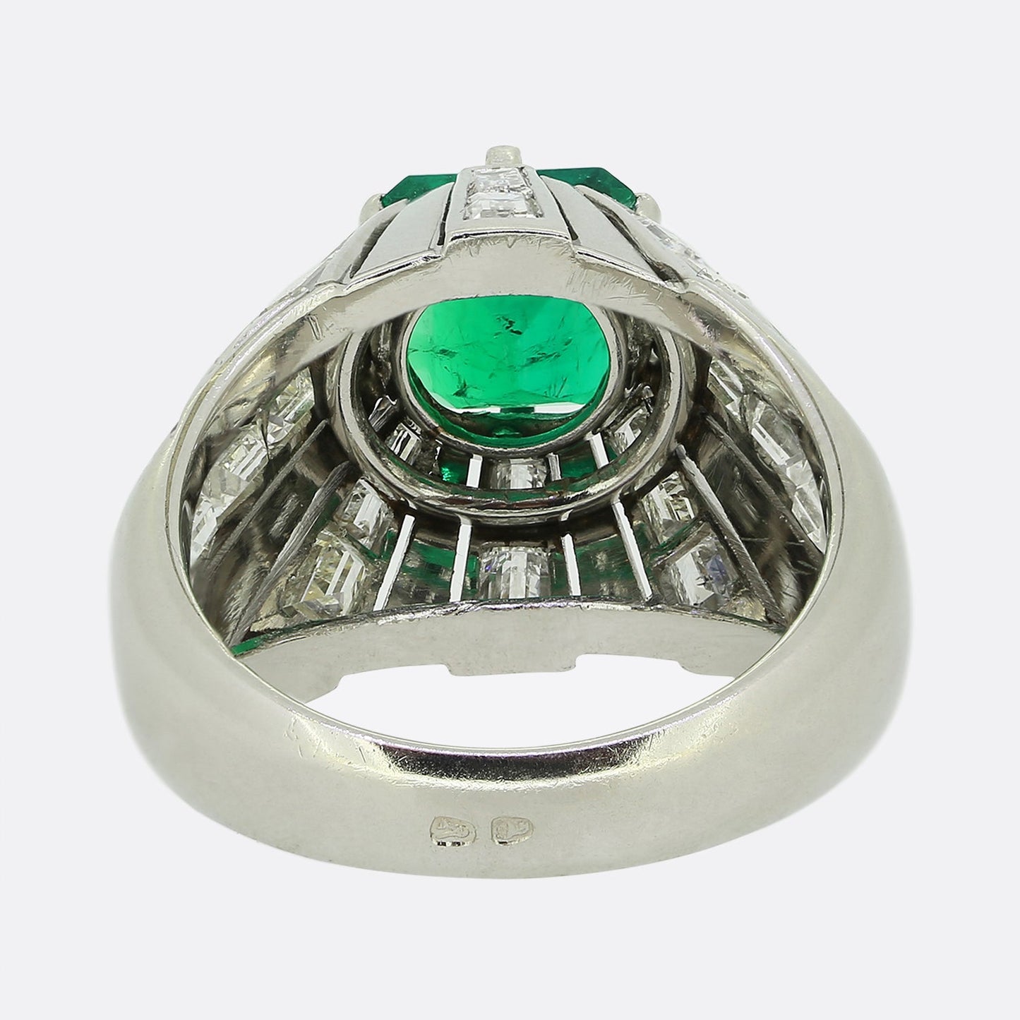 Mid-Century Emerald and Diamond Ring