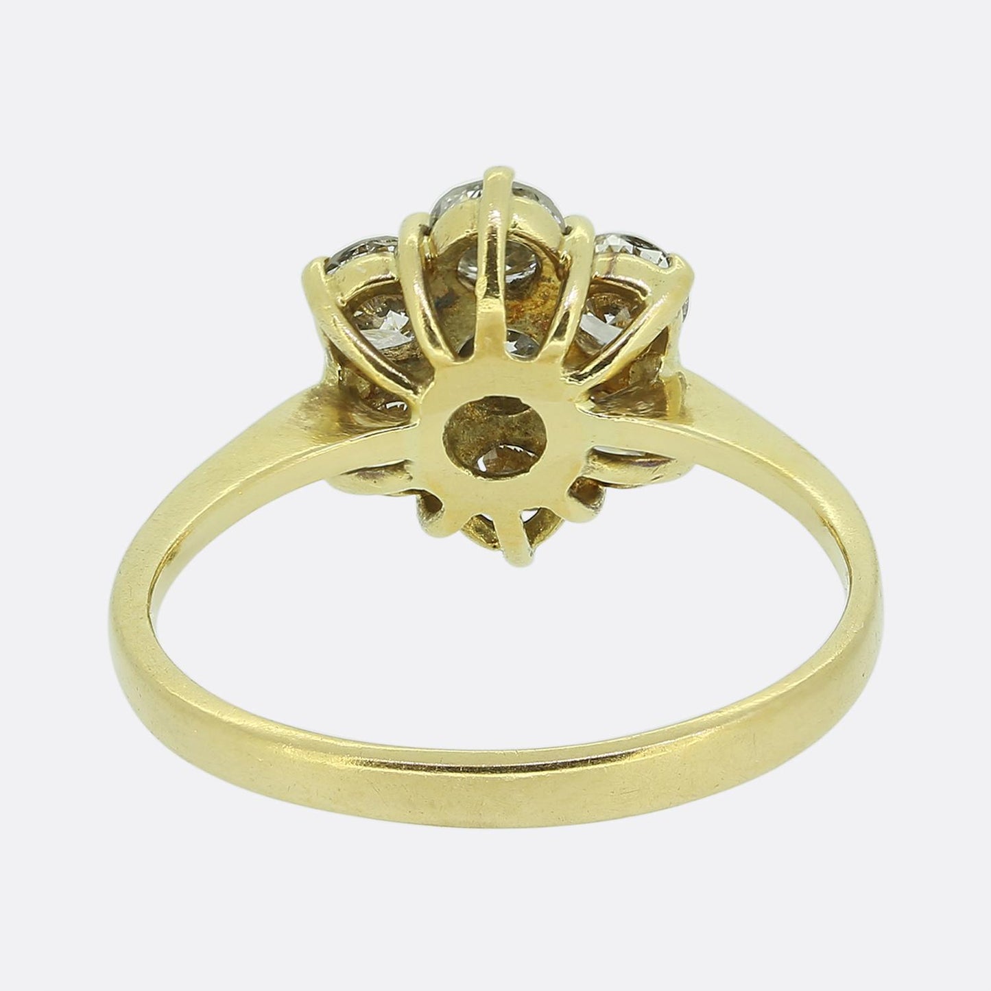 Vintage Transitional Cut Diamond Cluster Ring