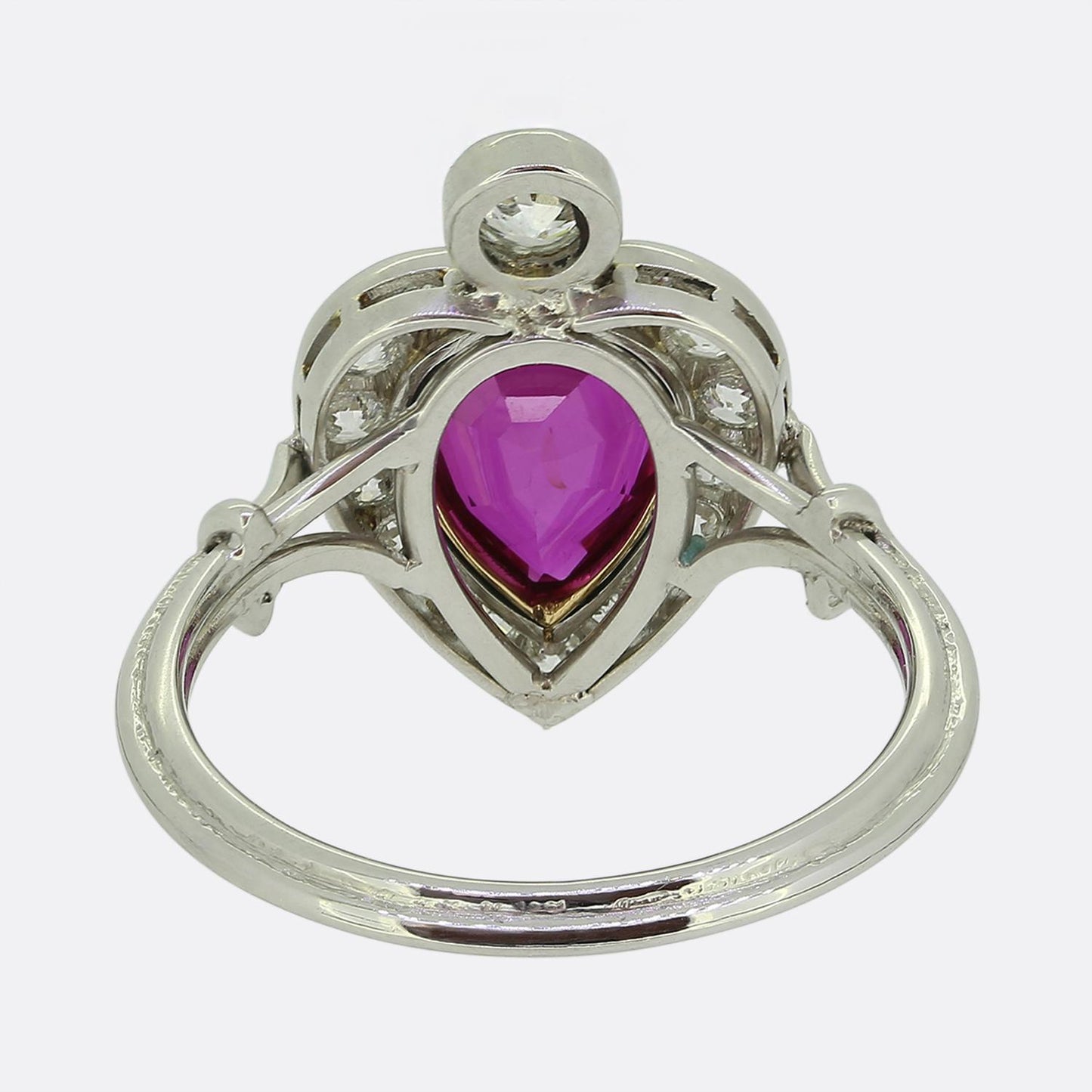 Antique 1.60 Carat Burmese Ruby and Diamond Cluster Ring