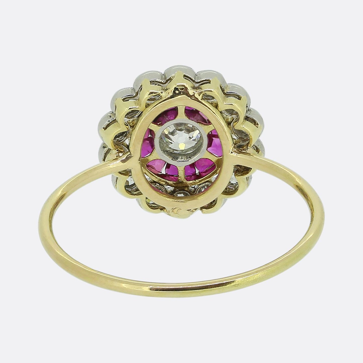 Art Deco Ruby and Diamond Cluster Ring