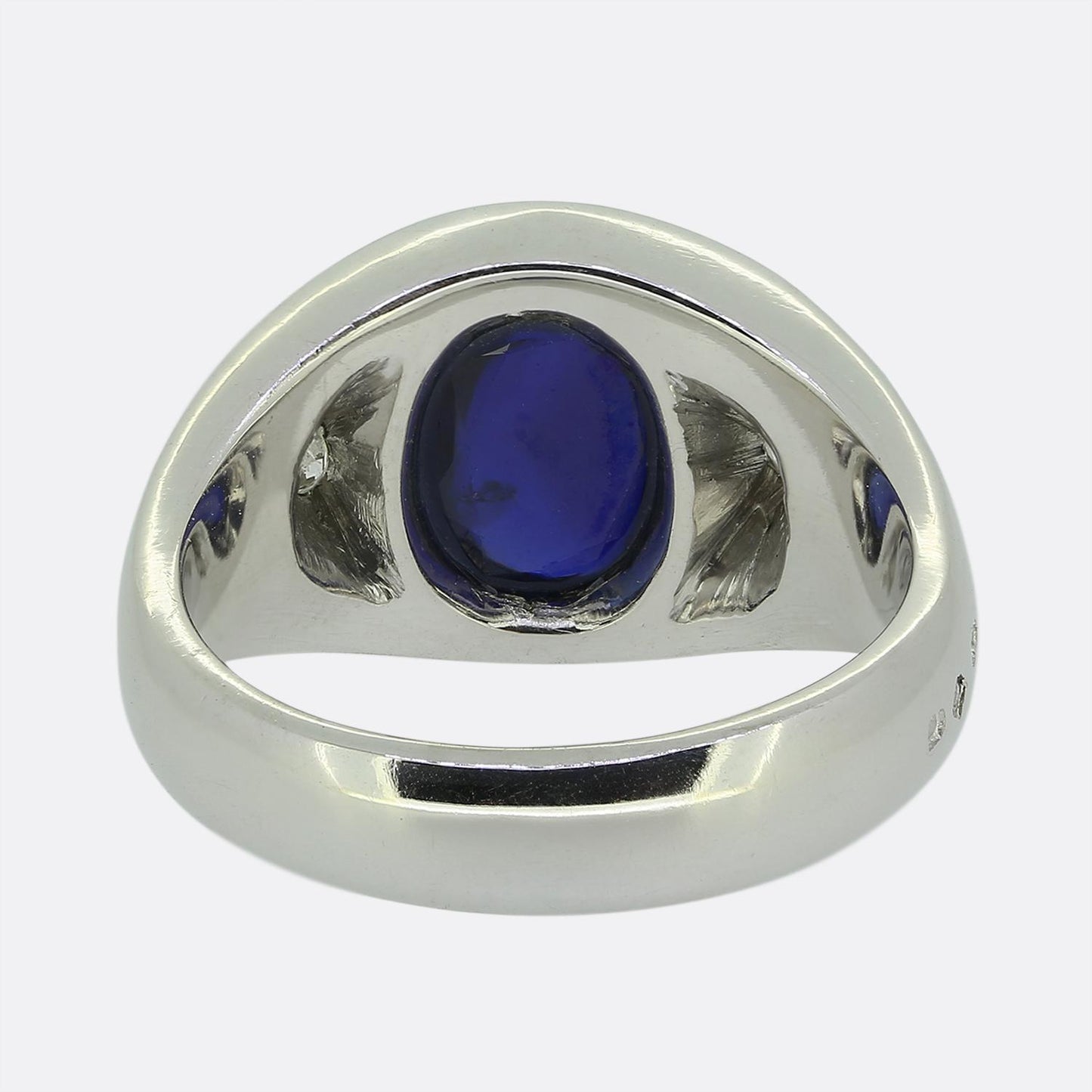 Vintage Cabochon Sapphire and Diamond Ring