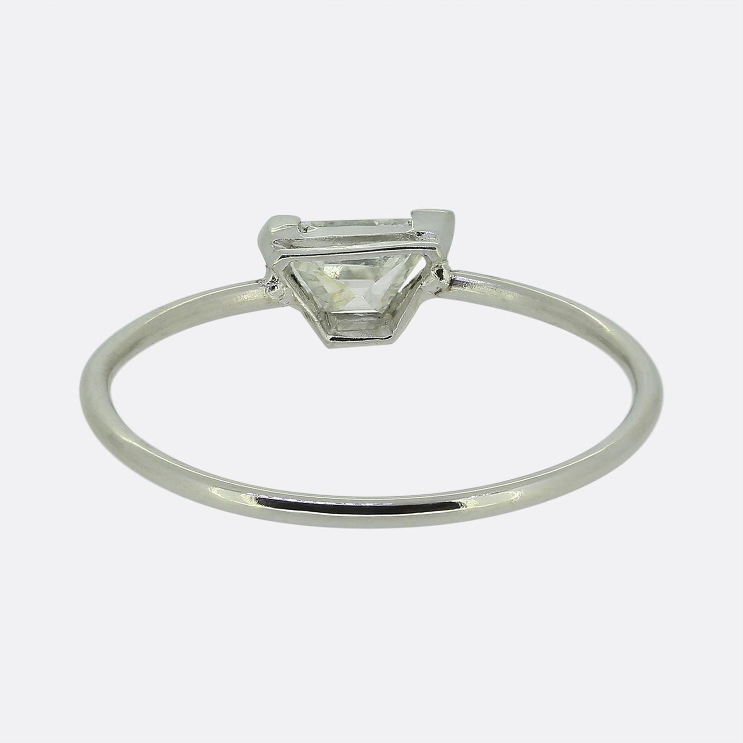 0.65 Carat Trapezoid-Cut Diamond Solitaire Ring