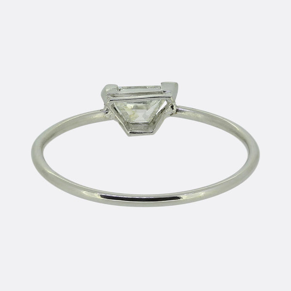 0.65 Carat Trapezoid-Cut Diamond Solitaire Ring