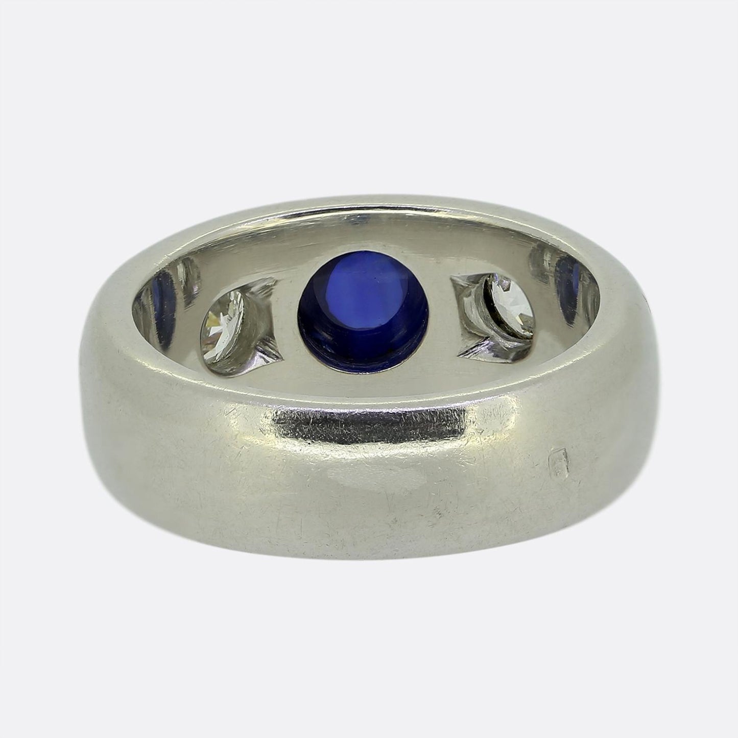 Sapphire and Diamond Three-Stone Ring