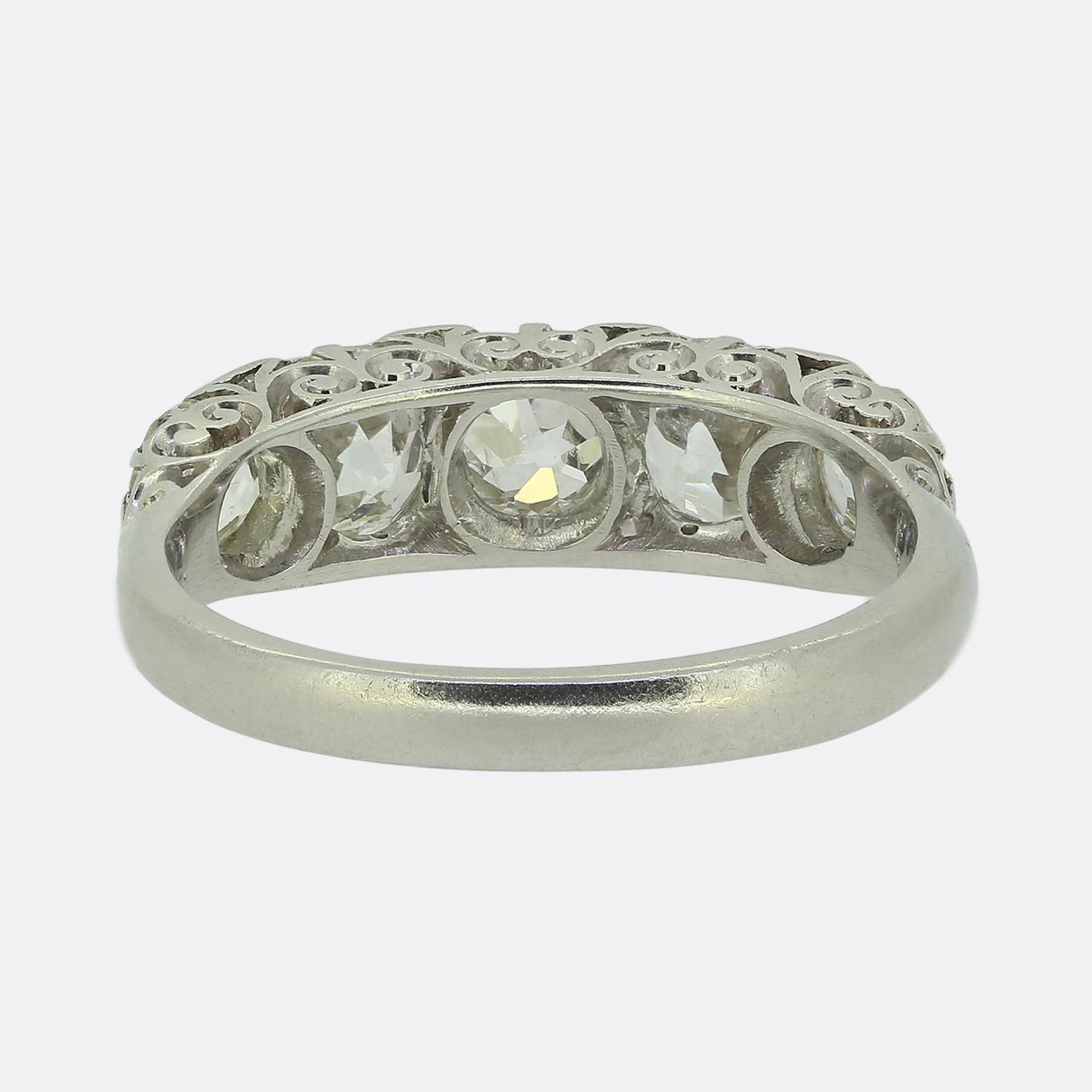 Edwardian 2.90 Carat Diamond Five-Stone Ring