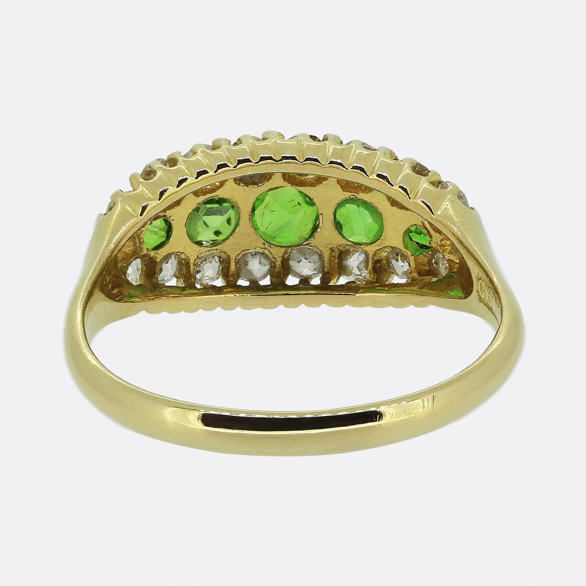 Victorian Demantoid Garnet and Diamond Ring