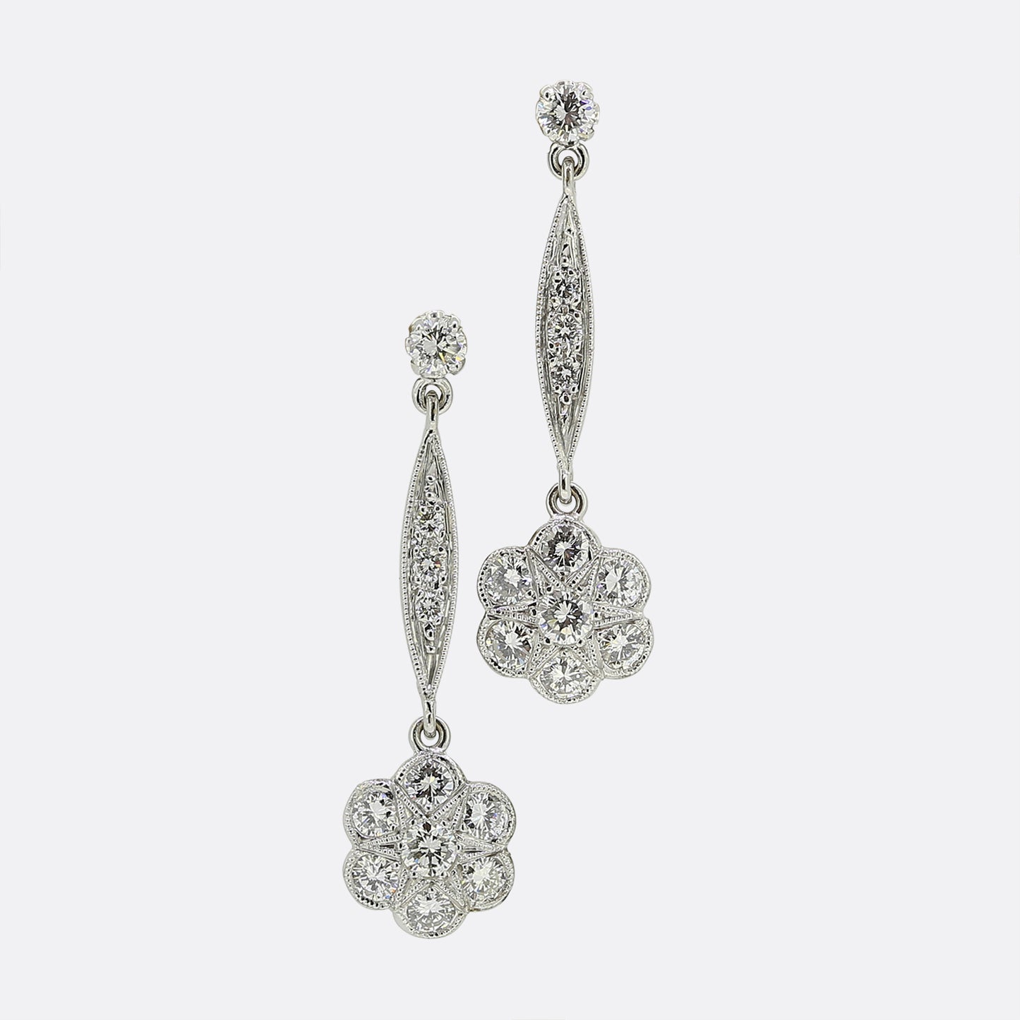 Vintage Diamond Drop Earrings