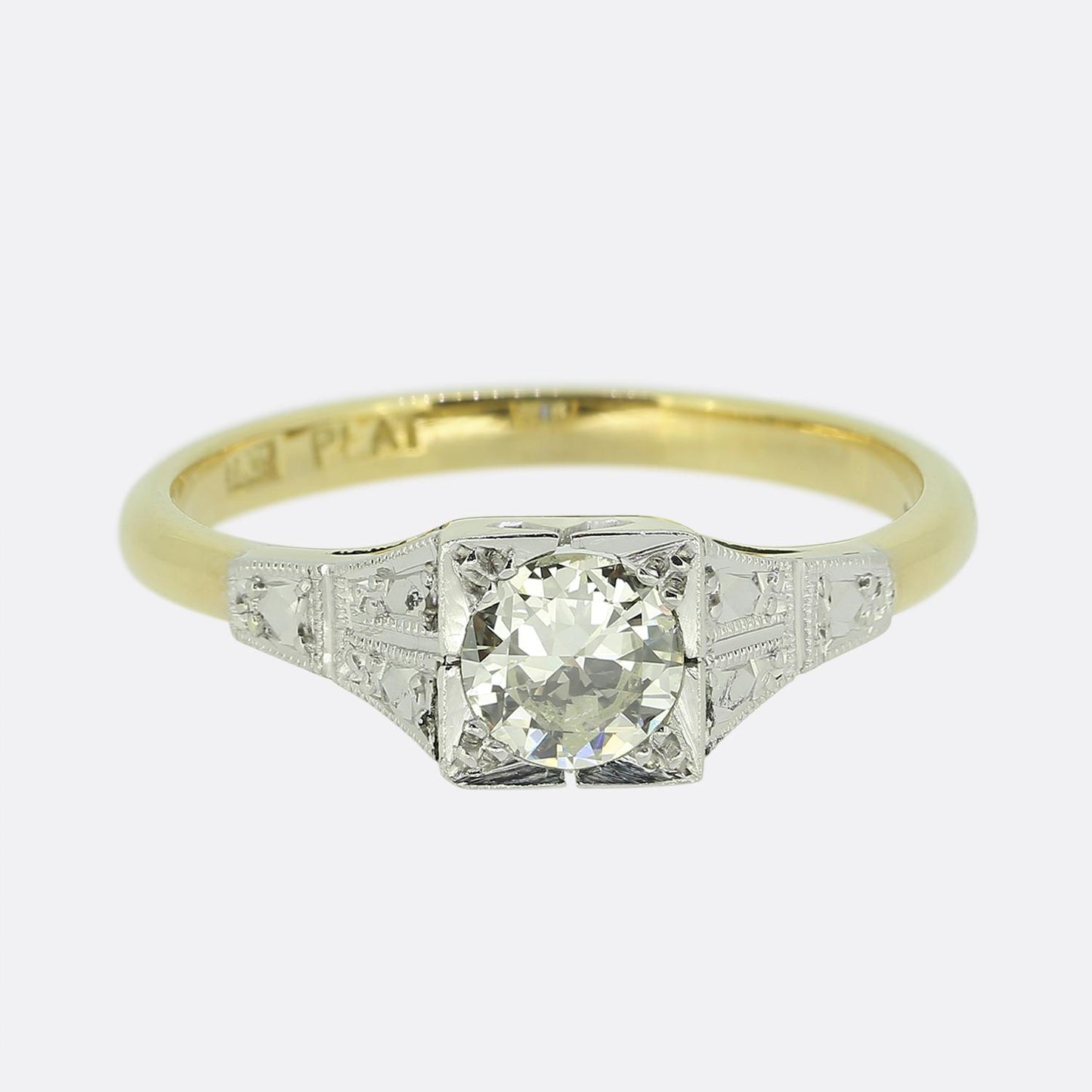 Antique 0.42 Carat Diamond Solitaire Engagement Ring