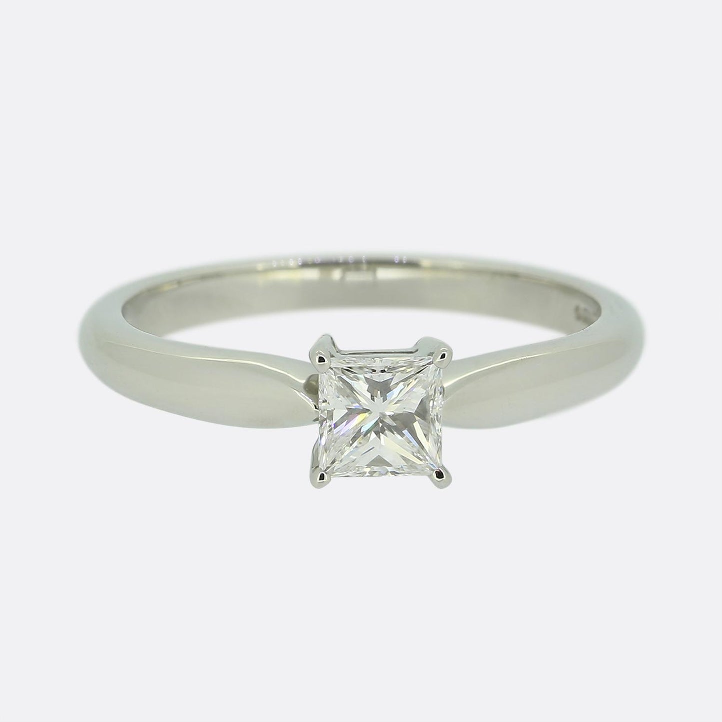 0.40 Carat Princess Cut Diamond Solitaire Engagement Ring