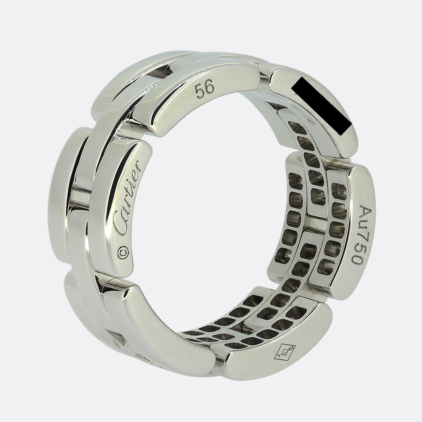 Carter Maillon Panthère Triple Row Half-Paved Diamond Ring Size P (56)