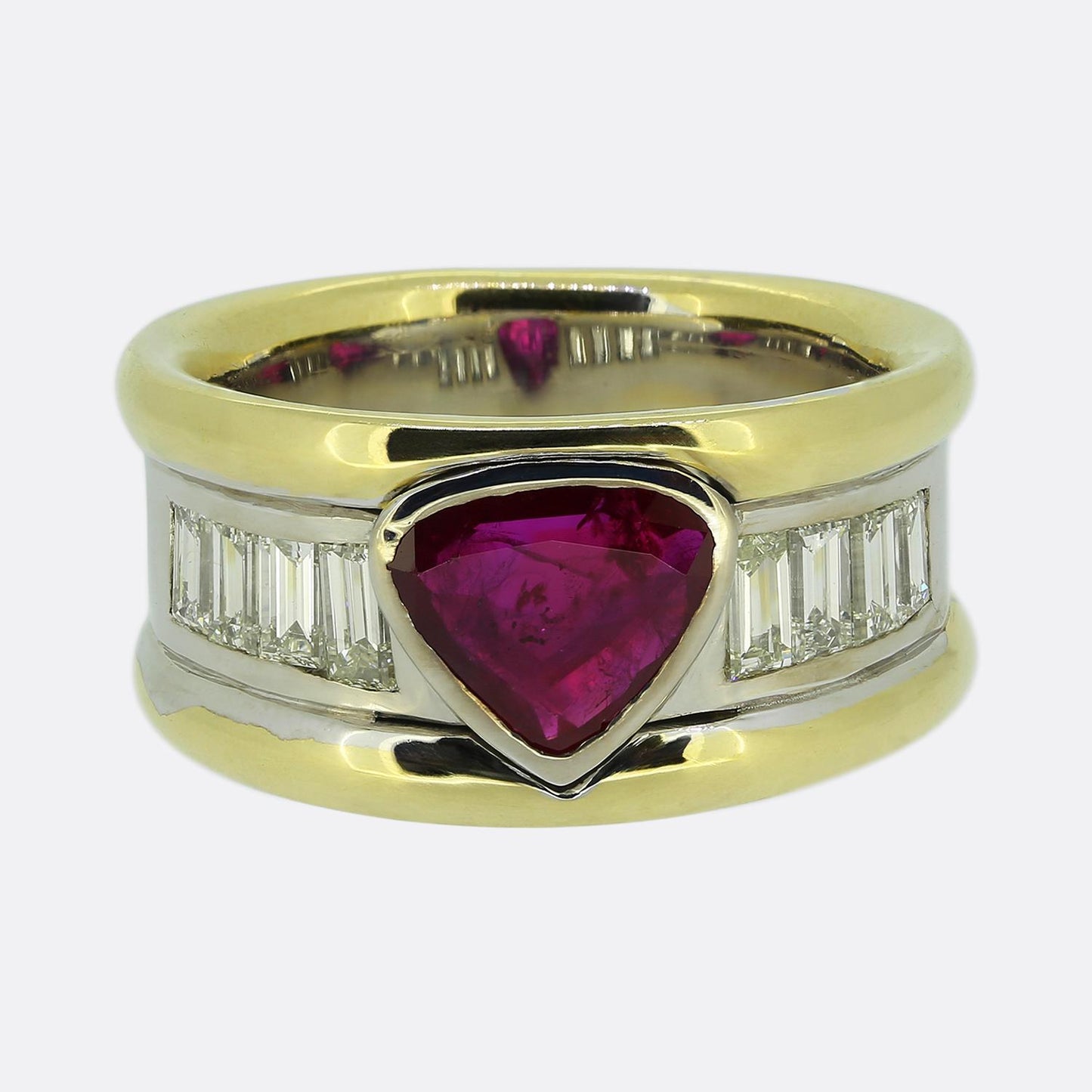 Vintage Ruby and Diamond Band Ring
