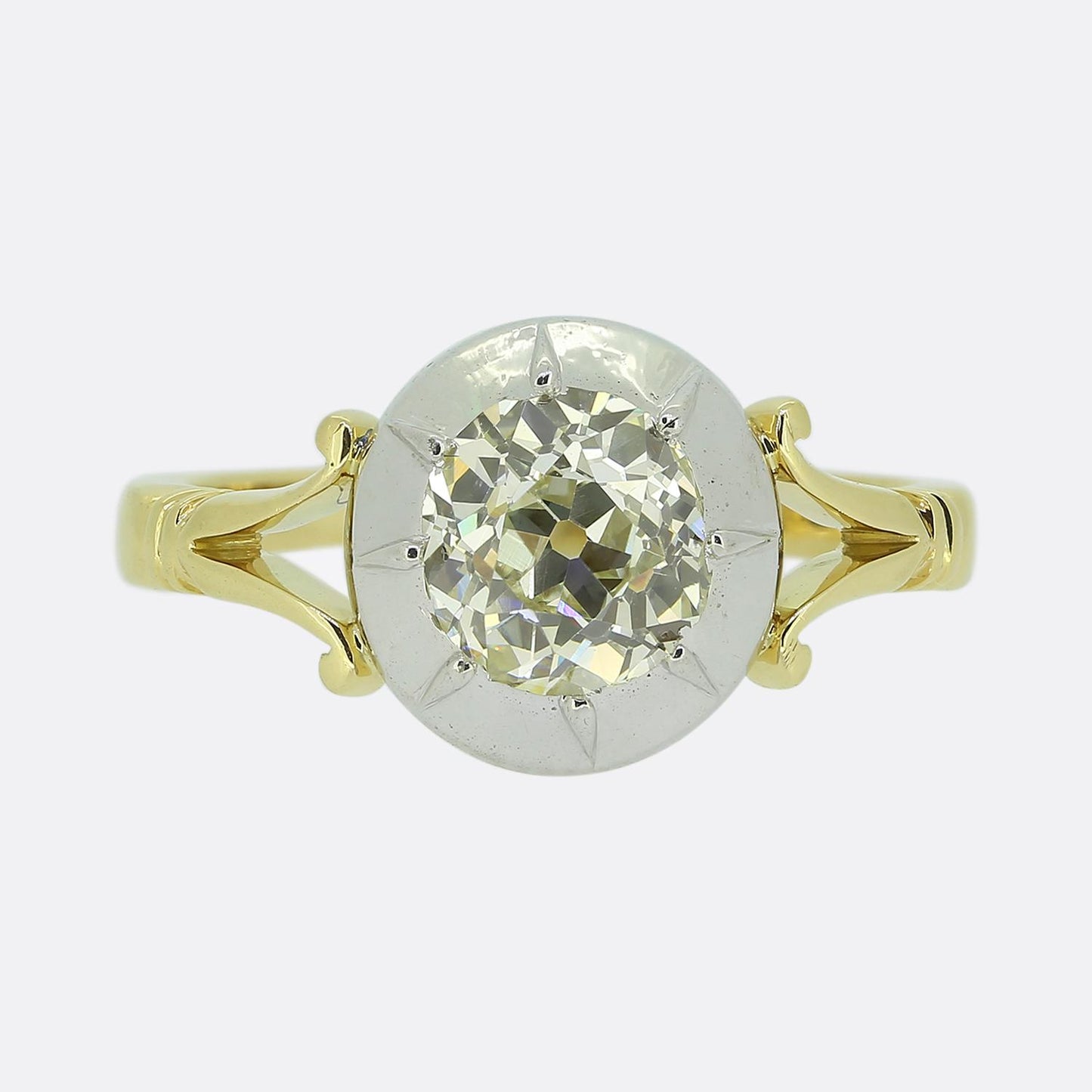 1.63 Carat Cushion Cut Diamond Solitaire Ring