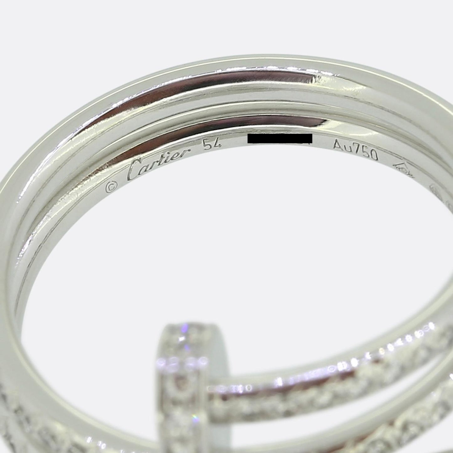 Cartier Juste un Clou Double Semi-Paved Diamond Ring Size N (54)