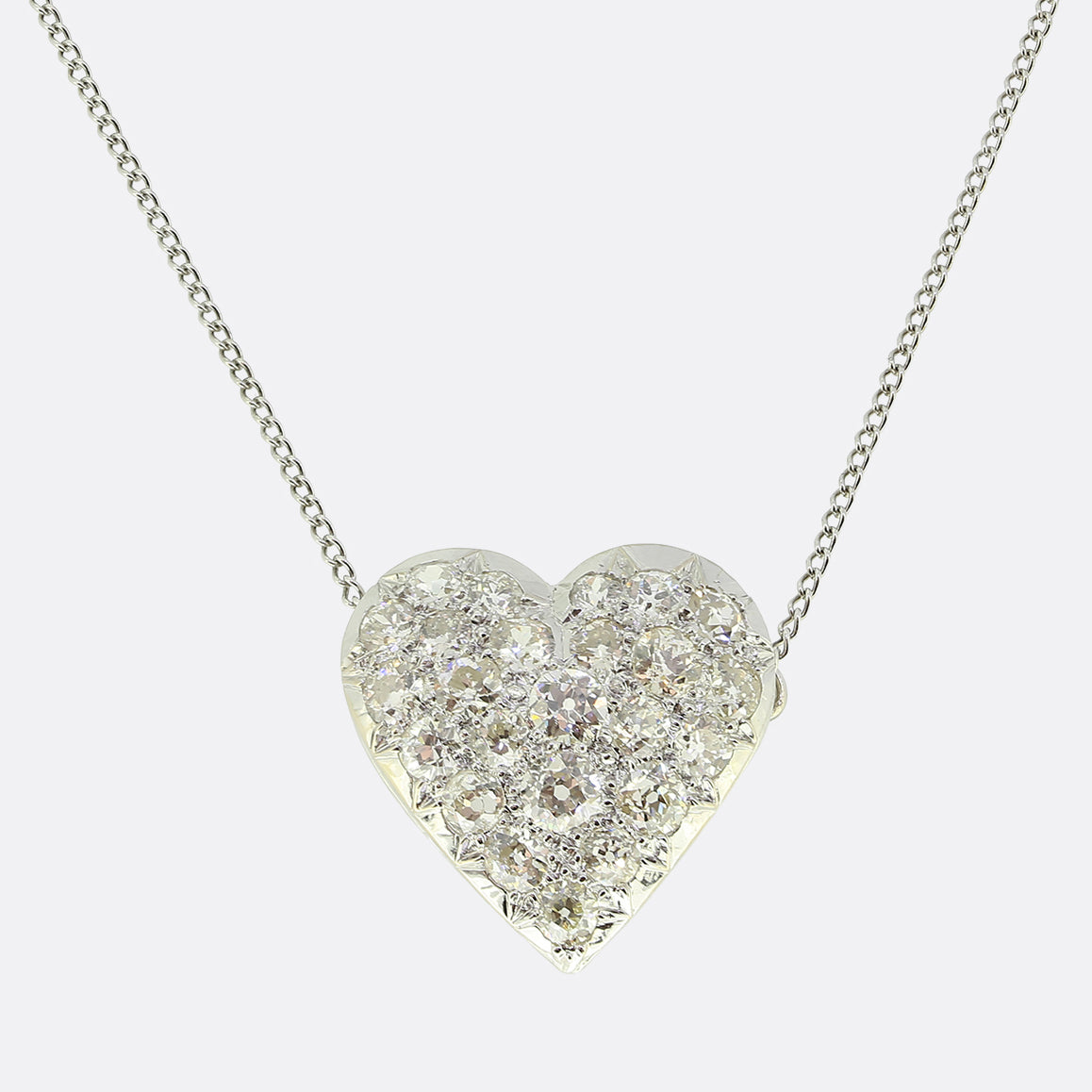 Antique Diamond Heart Necklace