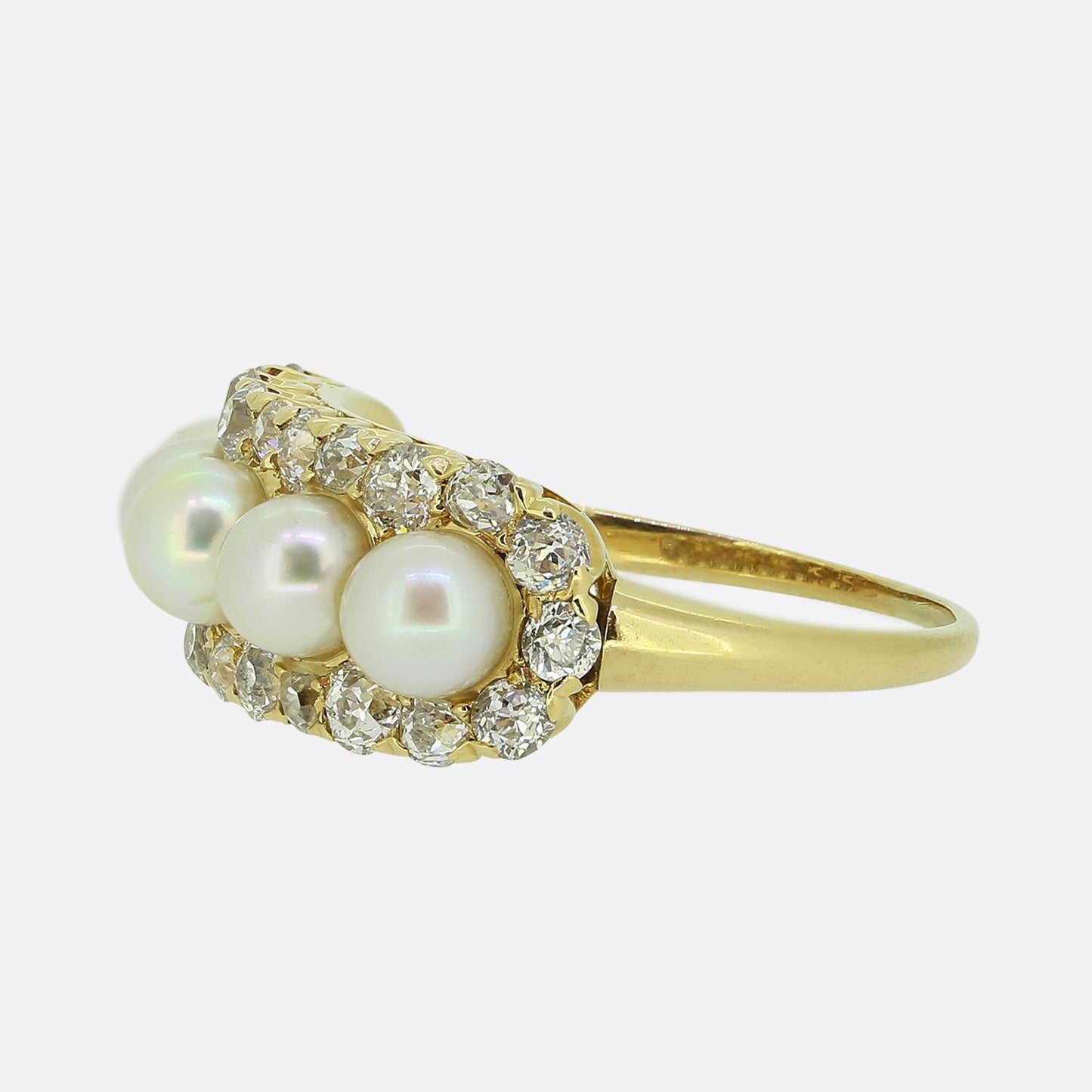 Antique Five-Stone Pearl and Diamond Ring
