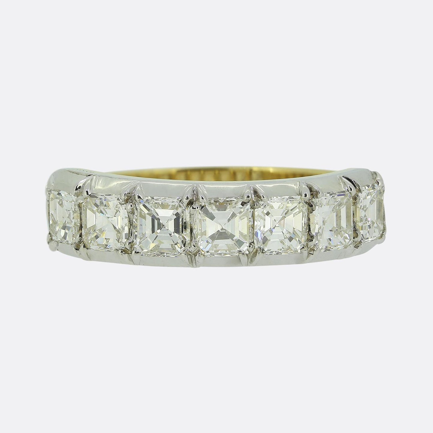 TVJ 1.40 Carat Asscher Cut Diamond Seven-Stone Ring