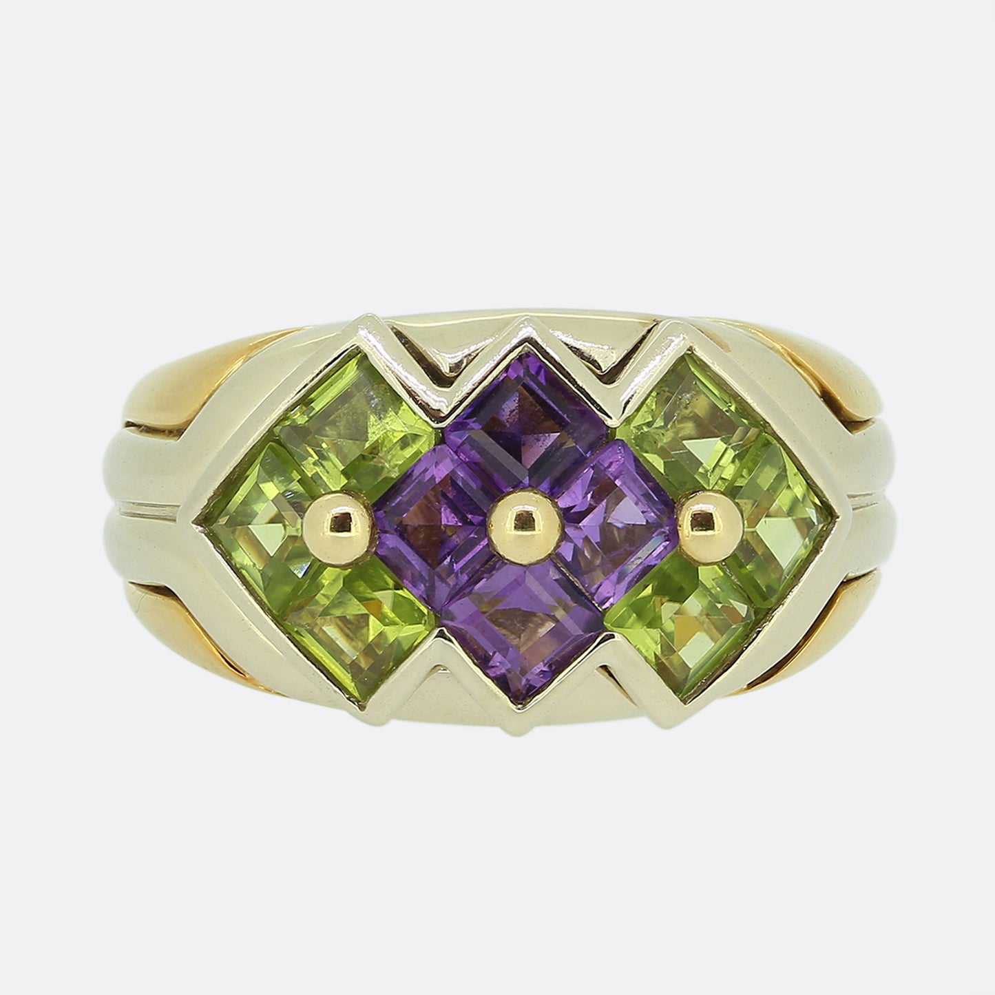 Bvlgari Amethyst and Peridot Ring