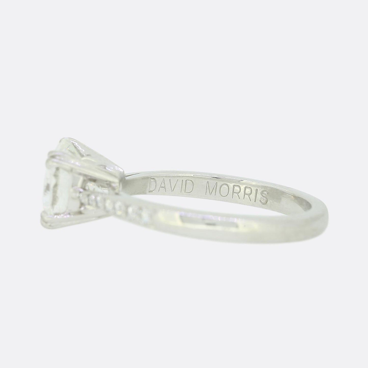 David Morris 2.01 Carat Brilliant Cut Diamond Solitaire Engagement Ring