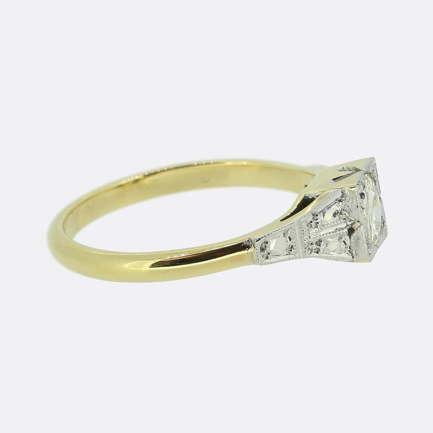 Antique 0.42 Carat Diamond Solitaire Engagement Ring