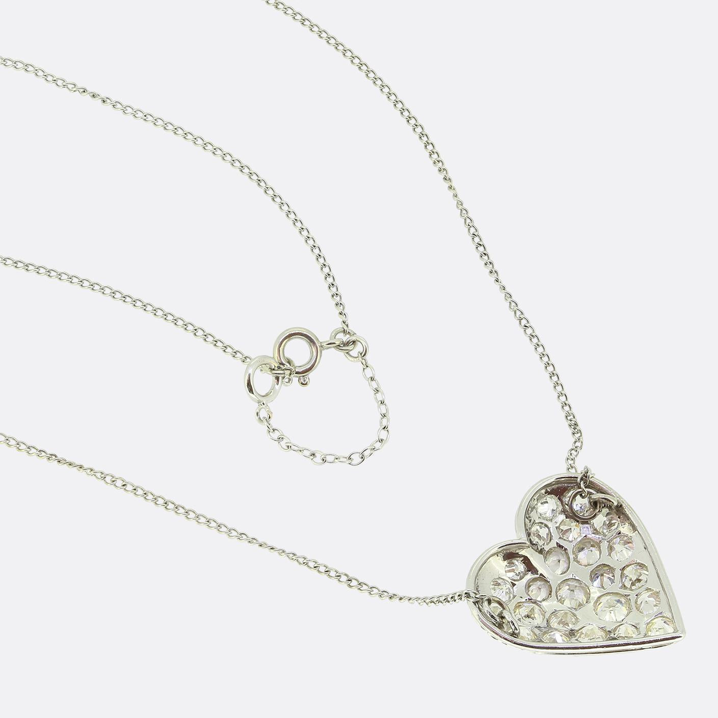 Antique Diamond Heart Necklace
