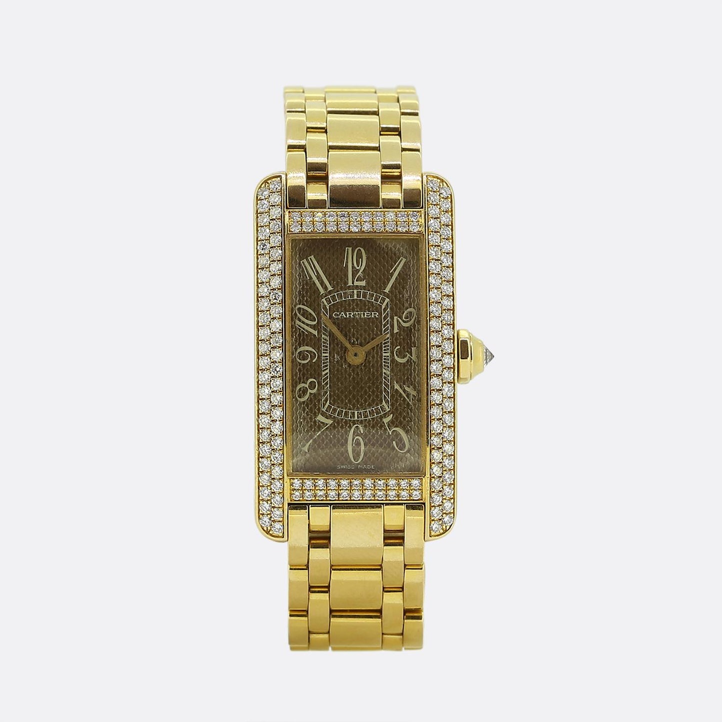 Cartier Tank Américaine Diamond Quartz Wristwatch Ref 2482