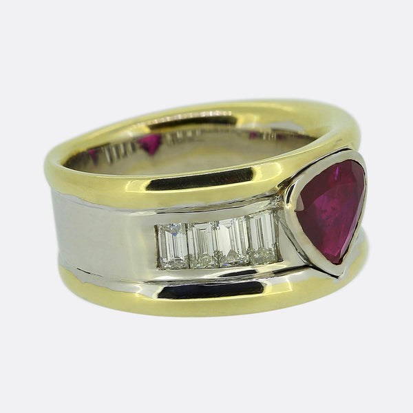 Vintage Ruby and Diamond Band Ring