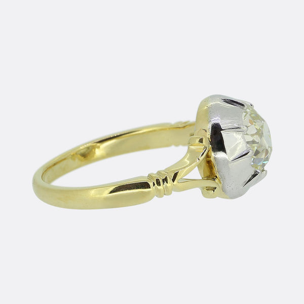 1.63 Carat Cushion Cut Diamond Solitaire Ring