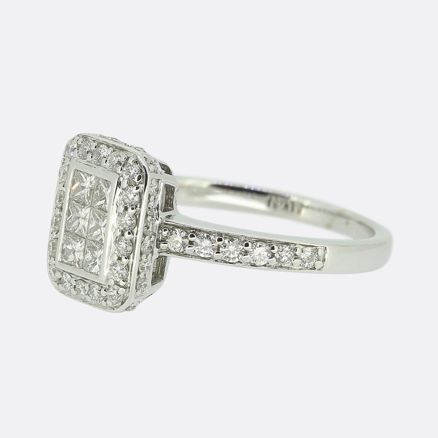 0.74 Carat Rectangular Diamond Ring