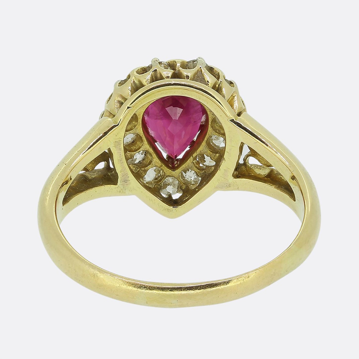 Victorian Ruby and Diamond Cluster Ring