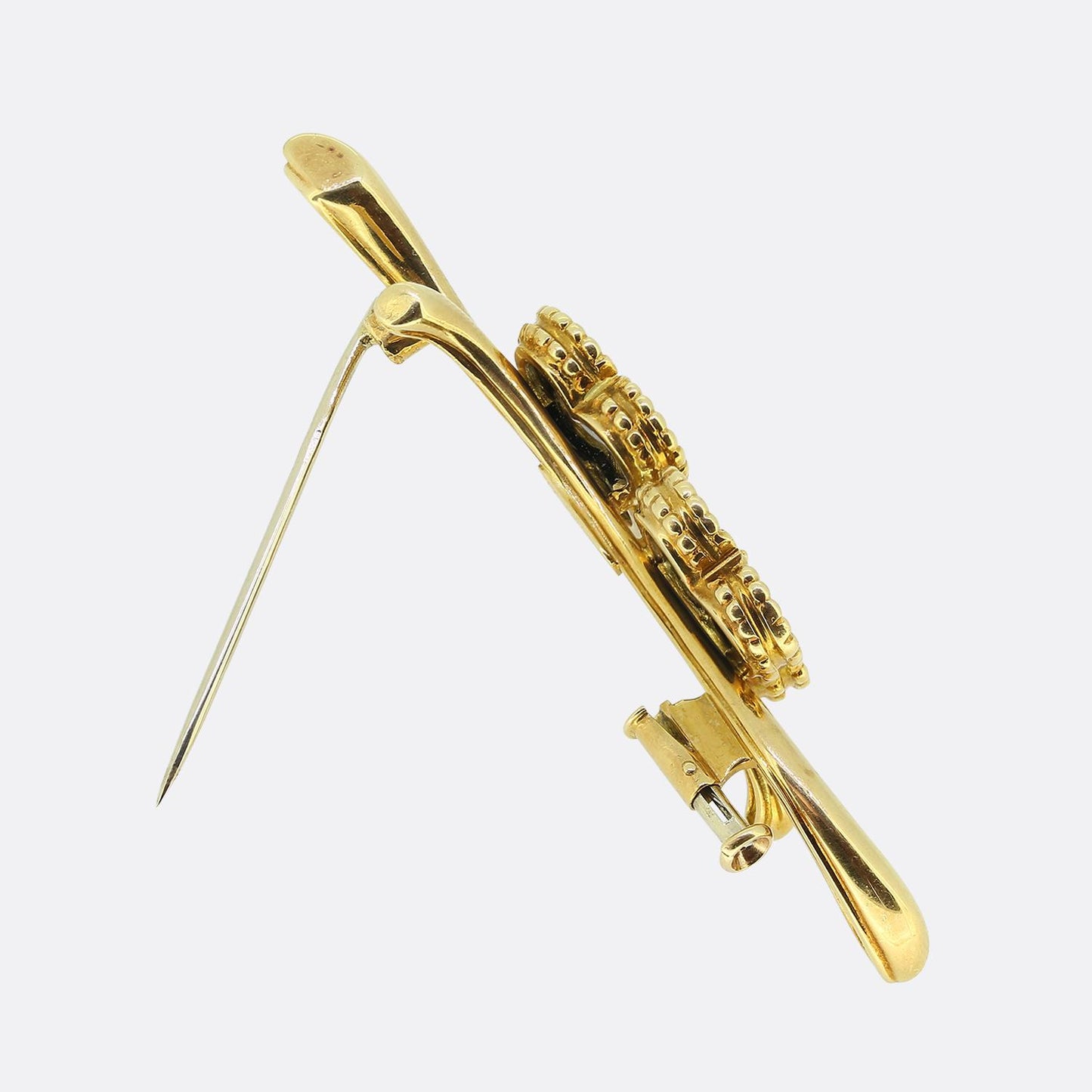 Van Cleef & Arpels Onyx Alhambra Brooch