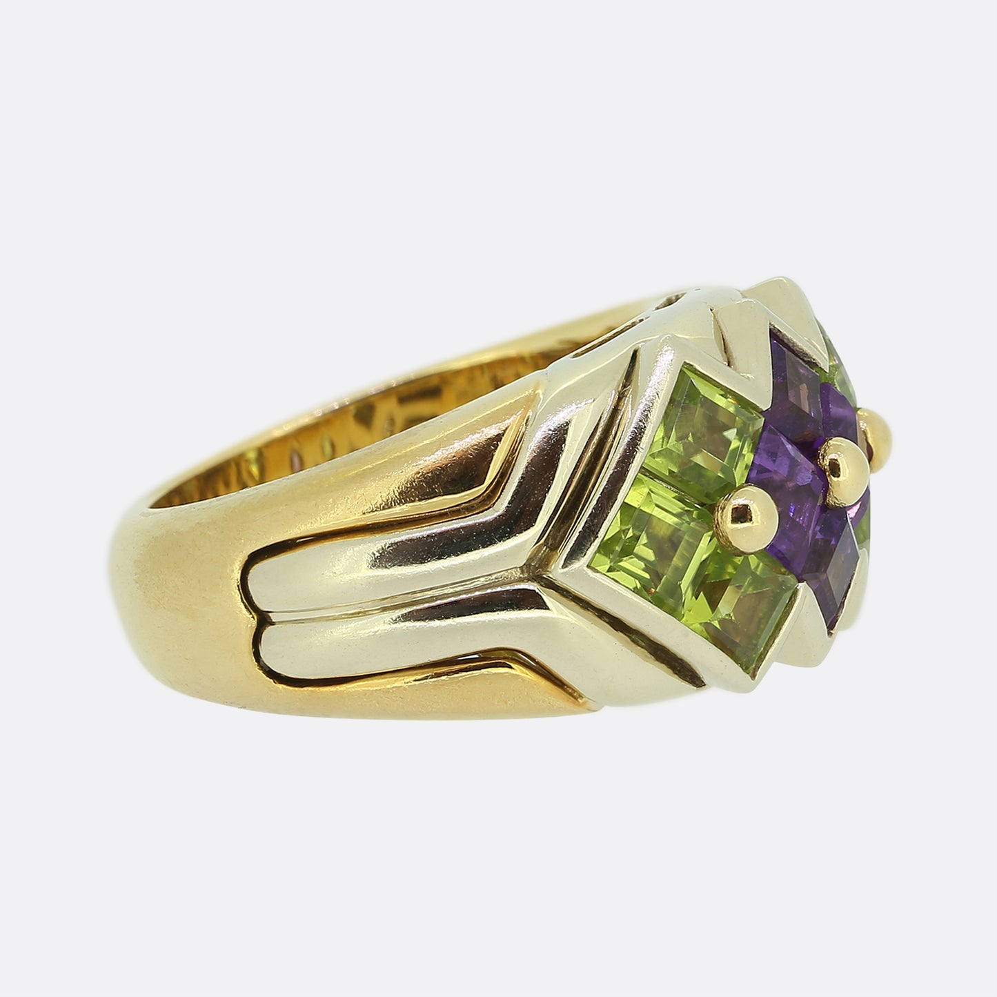 Bvlgari Amethyst and Peridot Ring