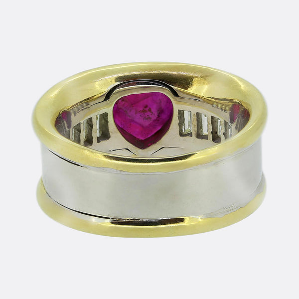 Vintage Ruby and Diamond Band Ring