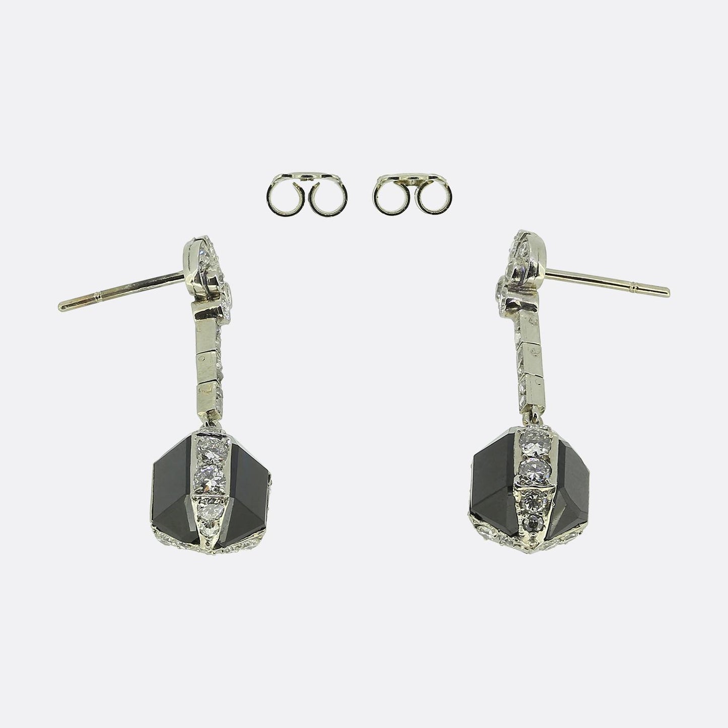 Art Deco Sapphire and Diamond Drop Earrings