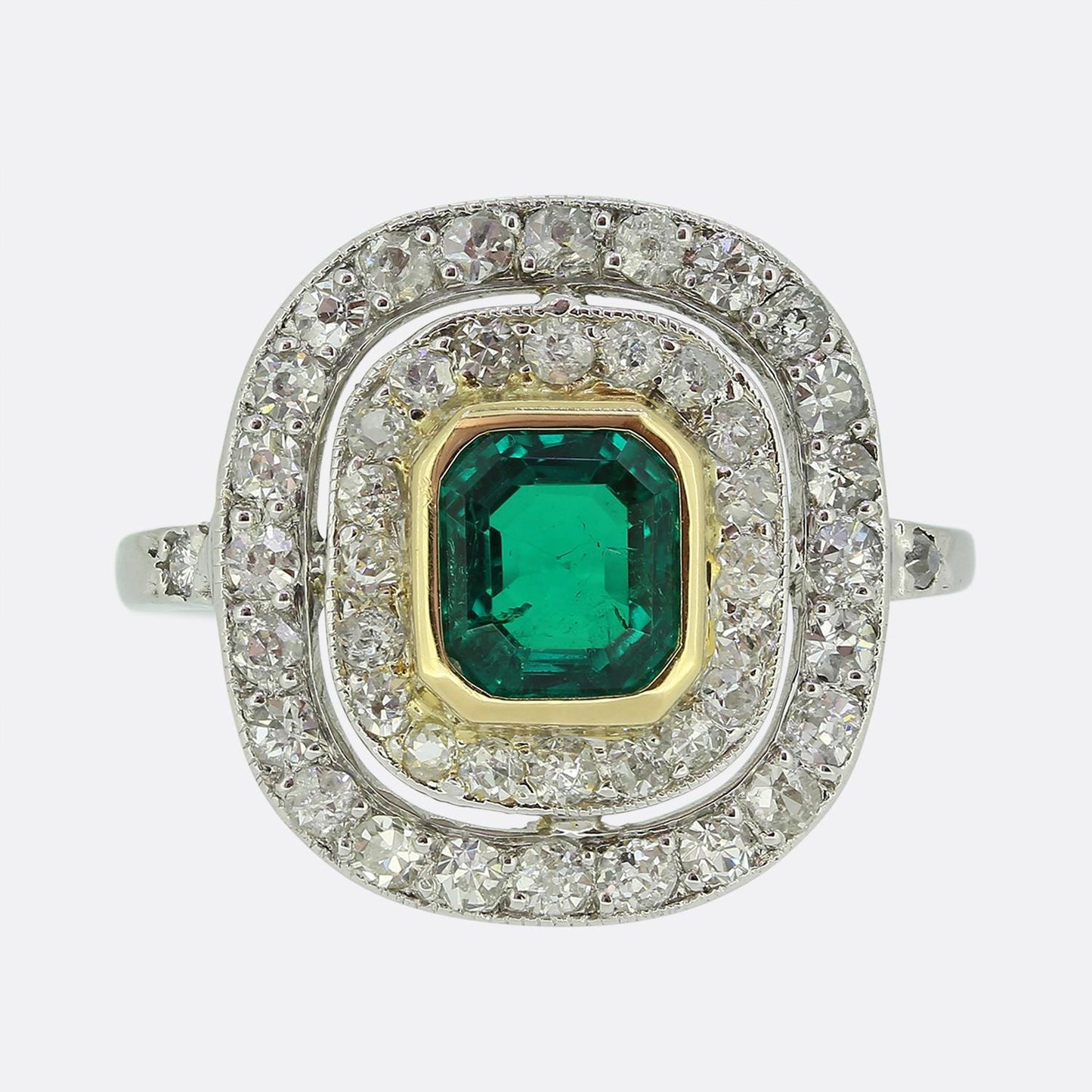 Art Deco Emerald and Diamond Ring