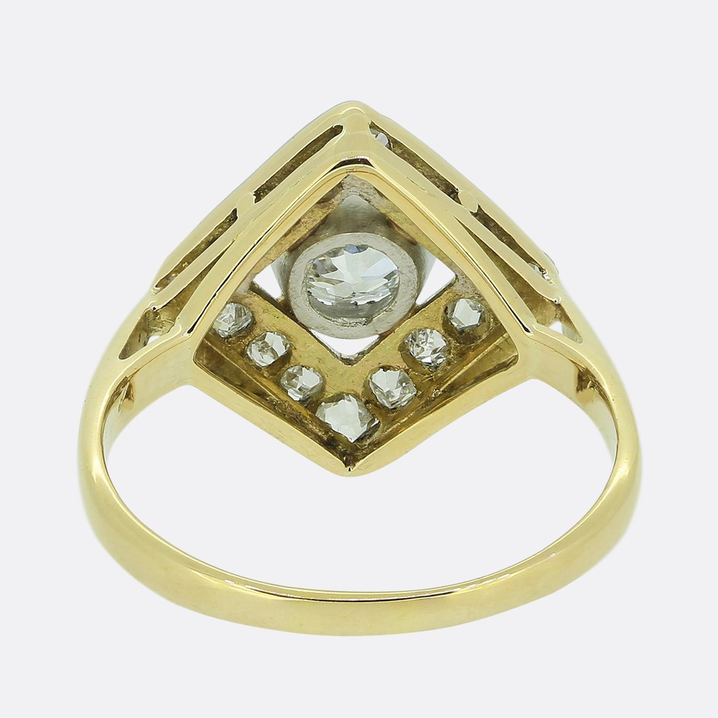 Art Deco Old Cut Diamond Cluster Ring